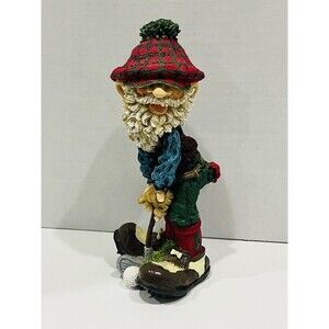 Vintage Golfing Santa Figurine 8.5" Christmas Holiday Decor Golfer Collectible